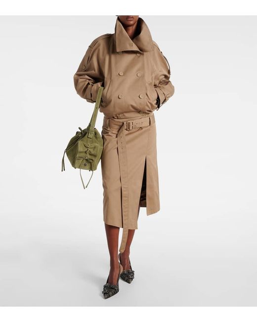 Acne Green Multipocket Mini Suede Bucket Bag