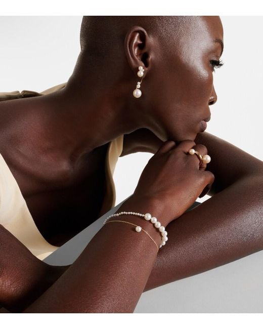 Sophie Bille Brahe White Petite Peggy 14Kt Bracelet With Freshwater Pearls