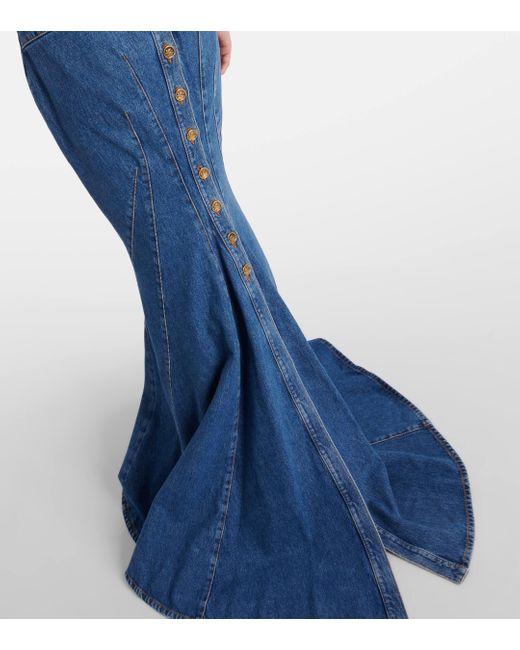 Jupe longue en jean Etro en coloris Blue