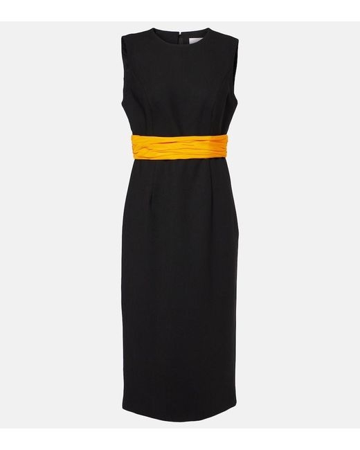 Carolina Herrera Black Wool Cocktail Dress