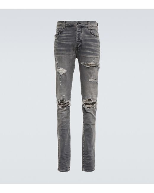 Amiri Mx1 Distressed Skinny Jeans in Grey (Gray) for Men Lyst