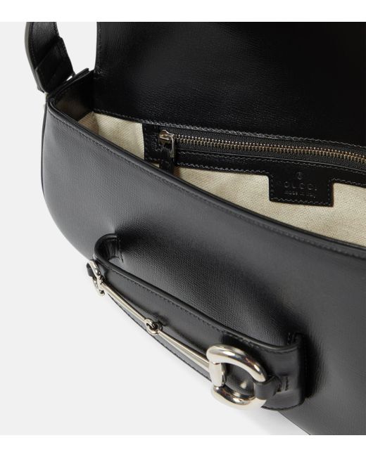 Gucci Black Horsebit 1955 Leather Shoulder Bag