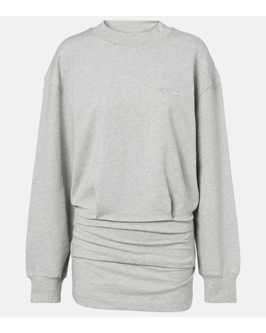 The Attico Gray Cotton-Blend Jersey Sweatshirt Dress