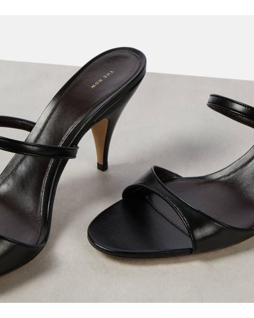 The Row Black Vika Knot 80 Leather Mules