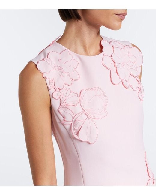 LEO LIN Pink Floral-Applique Minidress