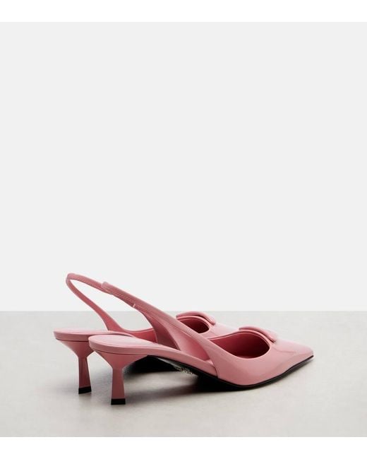 Prada Pink Patent Leather Slingback Pumps