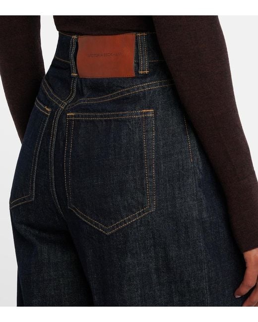Victoria Beckham Blue High-Rise Straight Jeans