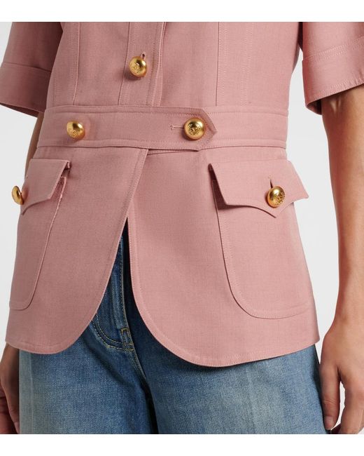 Valentino Pink Cashmere And Cotton Jacket
