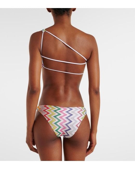 Missoni White Zigzag Lame Bikini