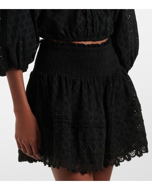 Poupette Black Galia Cotton Wrap Skirt