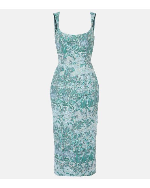 Markarian Blue Brocade Corset Dress