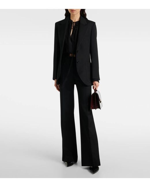 Victoria Beckham Black Schluppenbluse Aus Seide