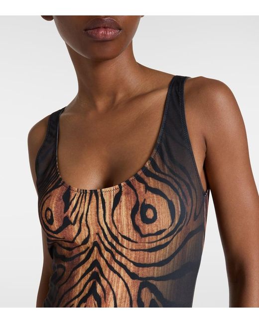 Maillot De Bain Trompe L'Oeil Jean Paul Gaultier en coloris Brown