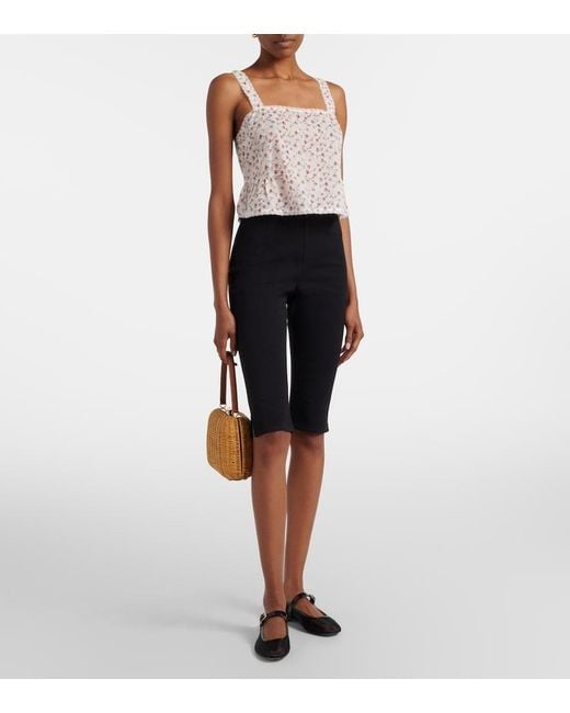 Posse Black Angelina Cotton-Blend Capri Pants