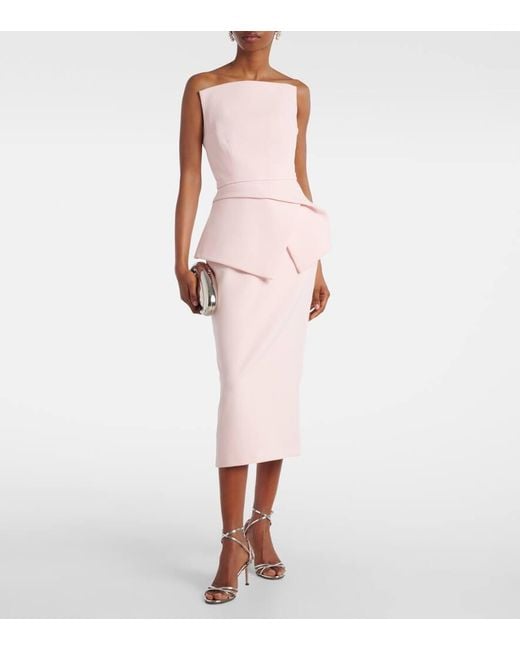 Safiyaa Pink Midikleid Aus Crepe
