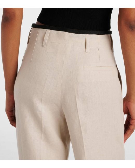 Max Mara Natural Weite Hose Kastel Aus Leinen