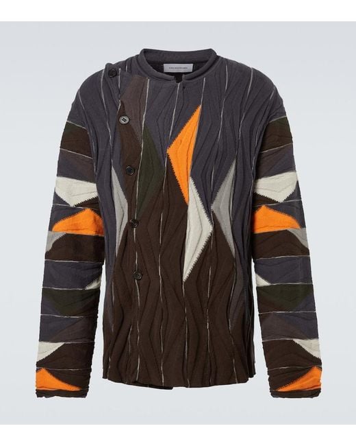 Kiko Kostadinov Black Raday Asymmetric Cotton Cardigan for men