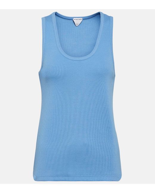 Bottega Veneta Blue Ribbed-knit Tank Top
