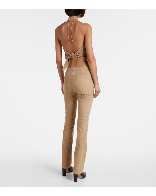 Stouls Natural Jp Long Suede Flared Pants