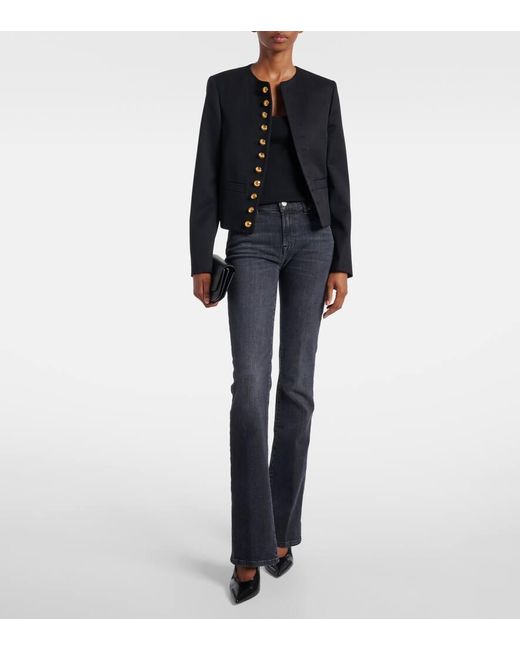 7 For All Mankind Blue Mid-Rise Bootcut Flared Jeans