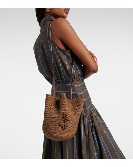 Ruslan Baginskiy Brown Hatbag Raffia Crossbody Bag