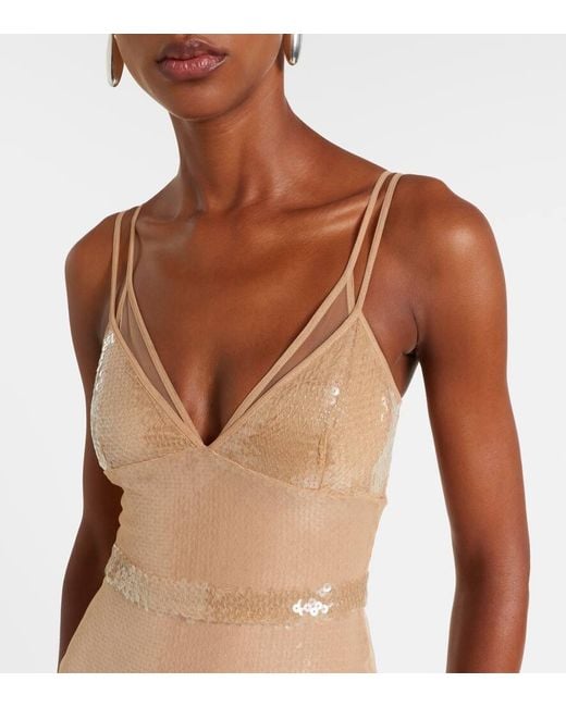 Robe En Tulle A Sequins David Koma en coloris Natural