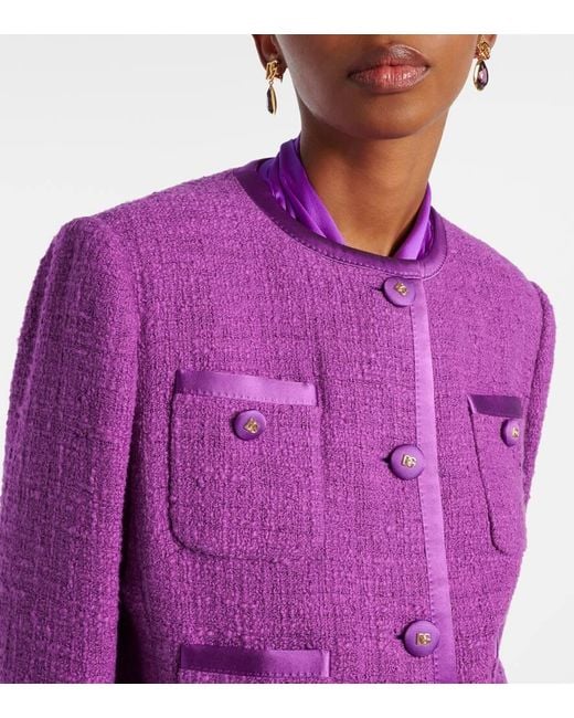 Dolce & Gabbana Purple Jacke Aus Tweed