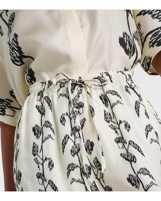 Pantalon Ample Aurelia En Soie Asceno en coloris White