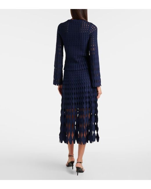 Jonathan Simkhai Blue Open-Knit Top