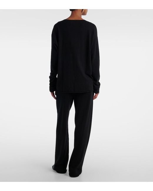 Extreme Cashmere Black N°347 Aries Cotton And Cashmere Sweater