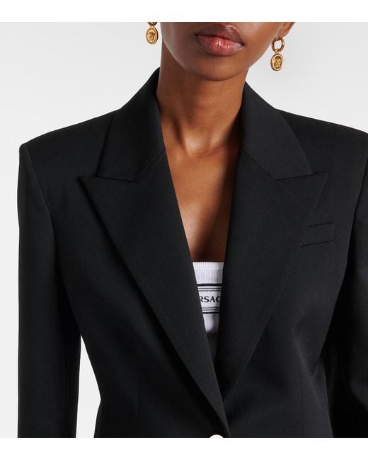 Versace Black Single-breasted Wool Jacket