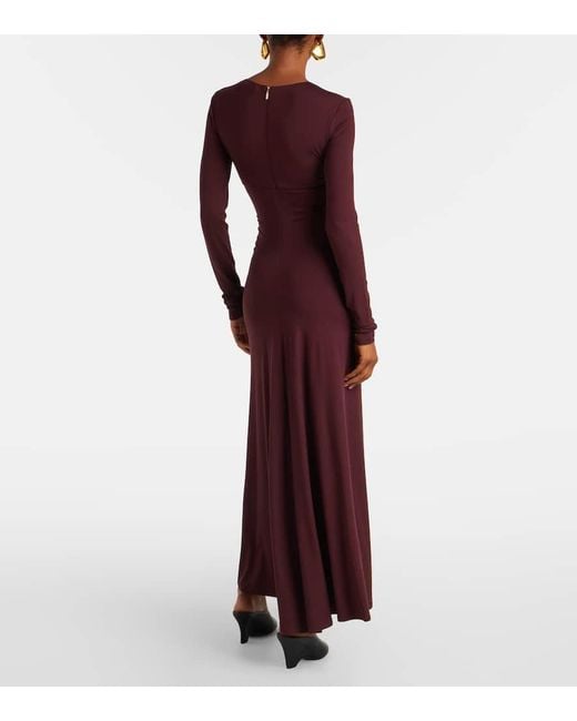 Max Mara Purple Doppia Gathered Maxi Dress