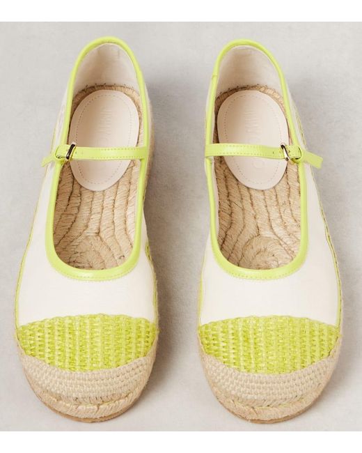 Jimmy Choo Yellow Aciel Leather-Trimmed Canvas Espadrilles