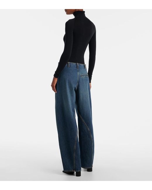 Alaïa Blue Second-Skin Bodysuit