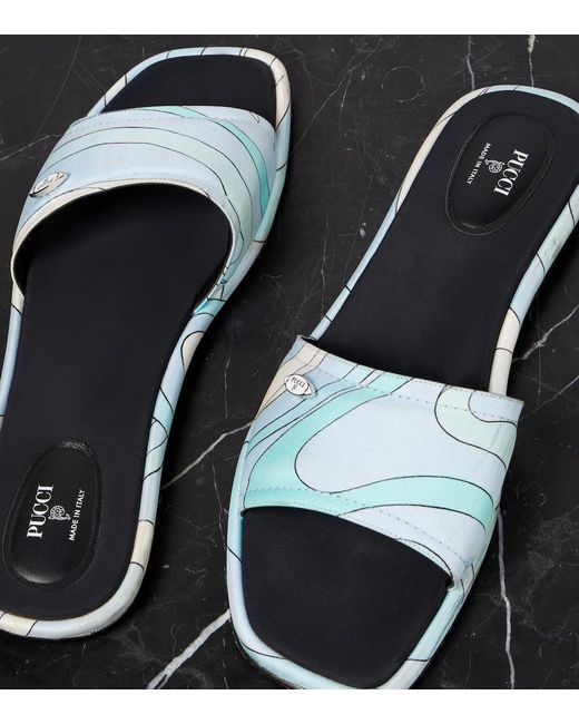 Emilio Pucci White Marmo Slides