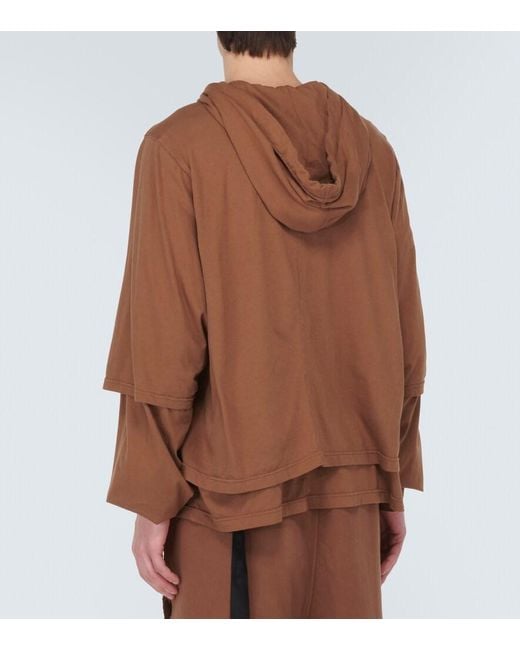 Rick Owens Brown Cotton Jersey Hoodie for men