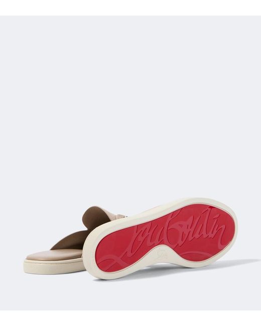 Christian Louboutin White Chanme Leather Mules for men