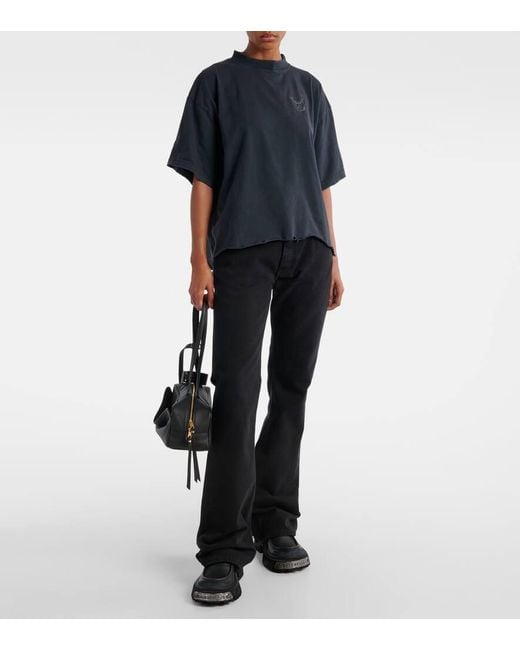 Balenciaga Blue Nail Polish Cropped T-Shirt