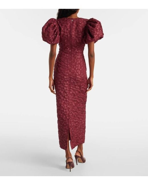 ROTATE BIRGER CHRISTENSEN Red Midikleid Lori Aus Jacquard