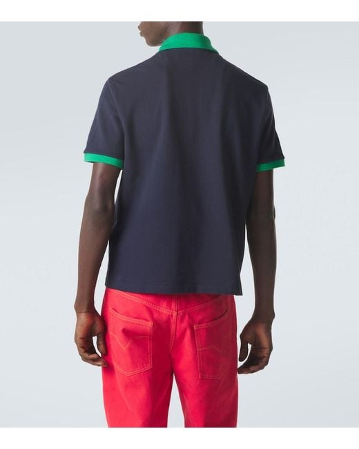 Versace Blue Medusa Cotton Polo Shirt for men