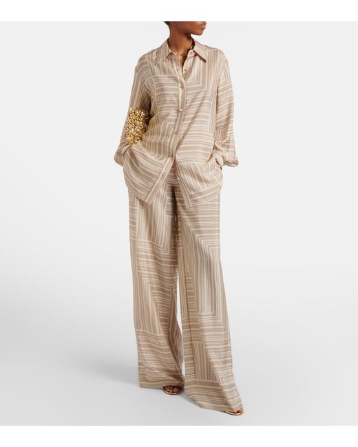 Joseph Natural Dijon Printed Silk Shorts