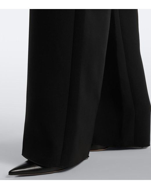 Fendi Black Silk And Cotton Wide-Leg Pants