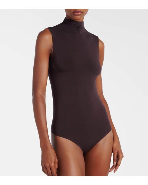 Body De Cuello Alto Wolford de color Brown