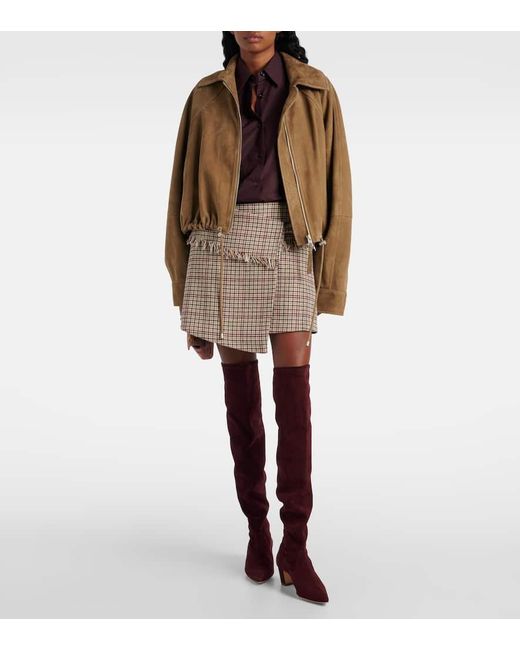 Manolo Blahnik Red Lupasca Suede Over-The-Knee Boots