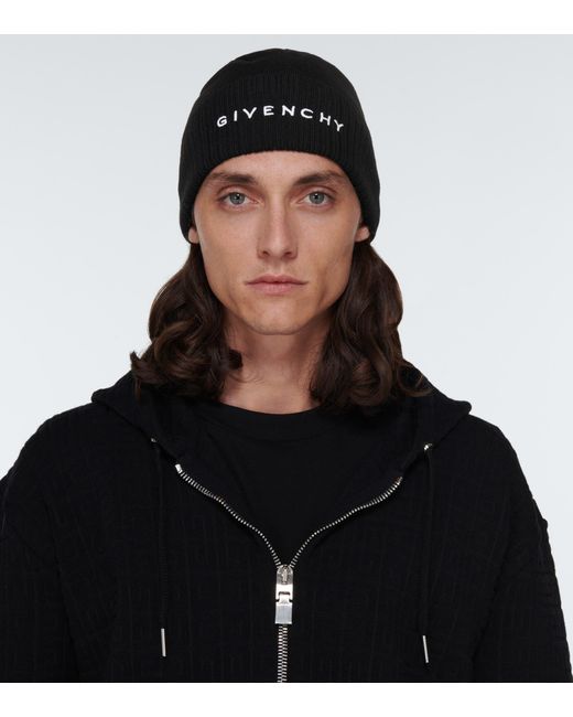 Givenchy Logo Wool Beanie in Black for Men | Lyst