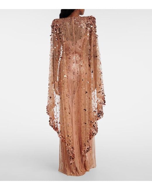 Jenny Packham Pink Verzierte Robe Blaize