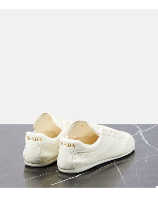 Prada White Leather Sneakers