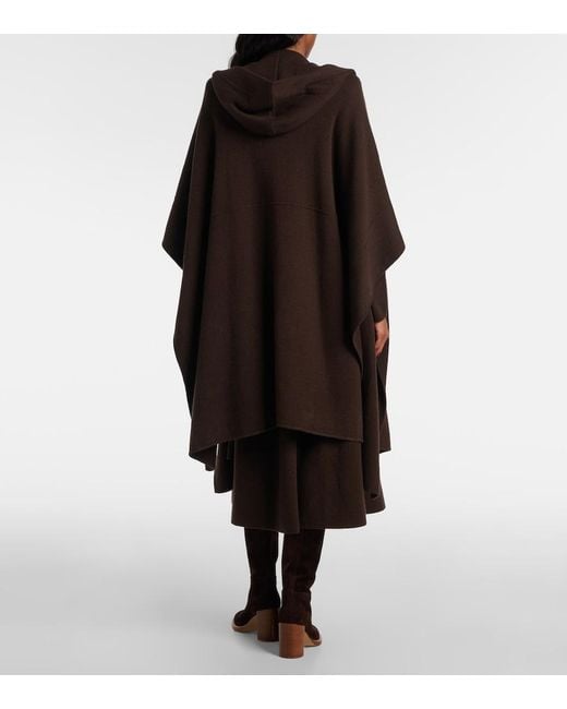 Jardin Des Orangers Black Hooded Wool And Cashmere Cape