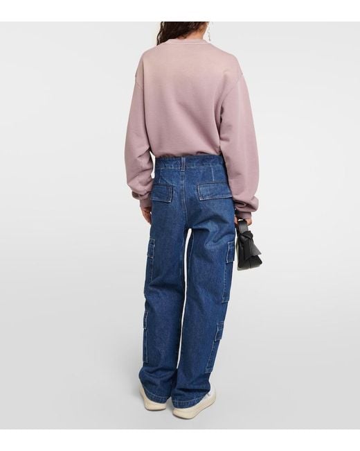 Citizens of Humanity Blue Delena Mid-Rise Wide-Leg Cargo Jeans
