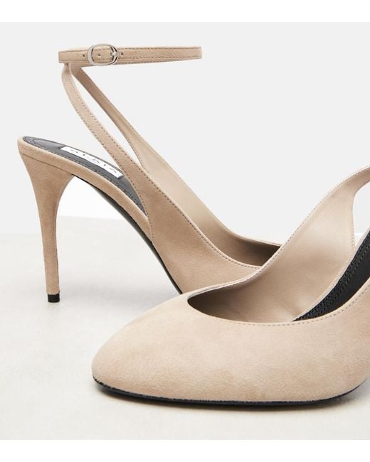 Alaïa Natural Decolette 90 Suede Pumps